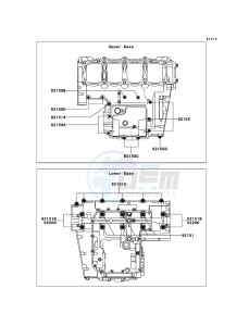 Z750 ZR750LCF UF (UK FA) XX (EU ME A(FRICA) drawing Crankcase Bolt Pattern