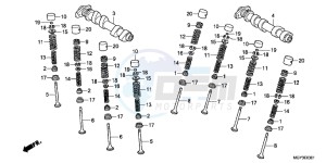 VFR800XB Crossrunner E drawing CAMSHAFT/ VALVE ( REAR)