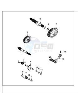 TWEET 125 V PRO drawing GEARBOX AND KICKSTART SINCE 21/05/2014