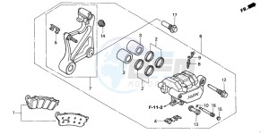 NT650V drawing REAR BRAKE CALIPER (NT650V2/3/4/5)