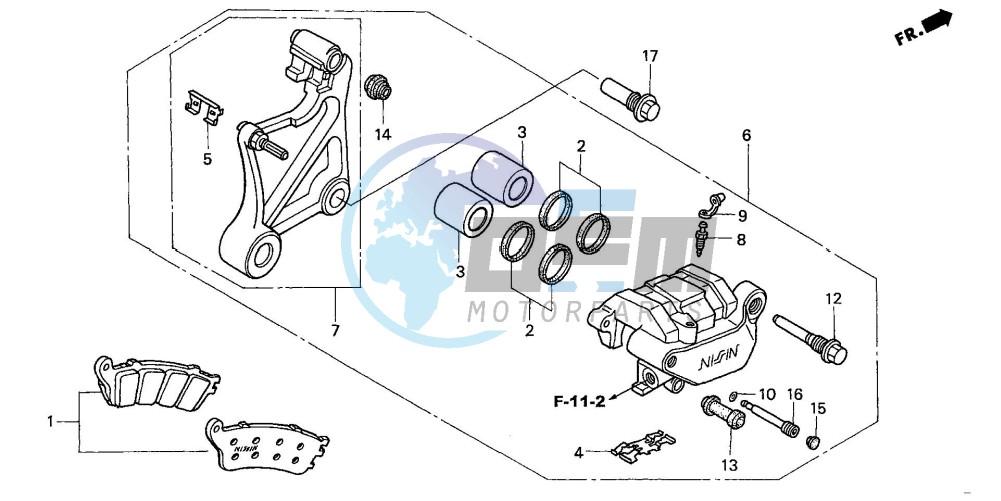 REAR BRAKE CALIPER (NT650V2/3/4/5)