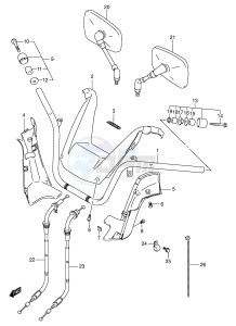 AN400 (E2) Burgman drawing HANDLEBAR (MODEL K1 K2)