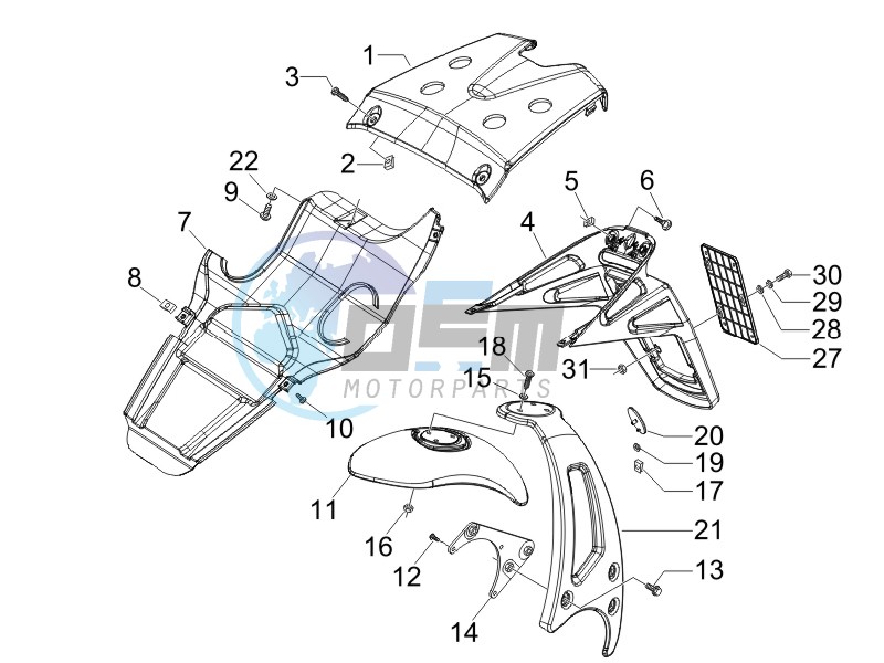 Rear cover - Splash guard