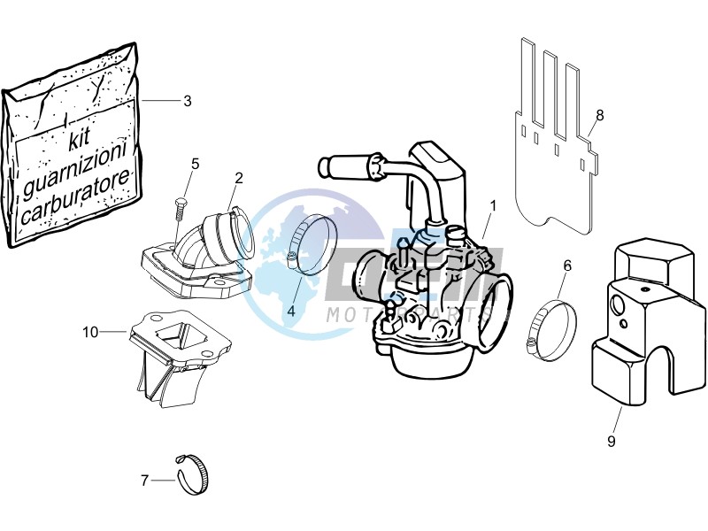 Carburettor assembly - Union pipe