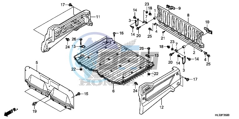 BED PLATE/REAR GATE (SXS700M2/M2P)