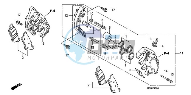 FRONT BRAKE CALIPER (CB600F/F3)