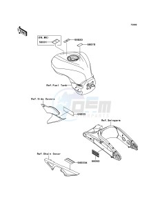 NINJA_ZX-6R ZX600P8F FR GB XX (EU ME A(FRICA) drawing Labels