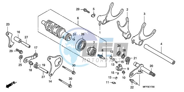 GEARSHIFT DRUM/GEARSHIFT FORK