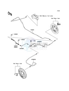 MULE_600 KAF400B7F EU drawing Rear Brake Piping