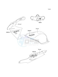 ZX 900 E [NINJA ZX-9R] (E1-E2) [NINJA ZX-9R] drawing DECALS-- BLACK- --- ZX900-E1- -