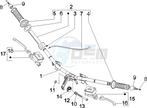 GTS 125 4T E3 drawing Handlebars - Master cil