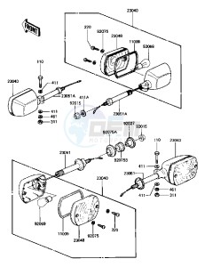 KZ 440 D [LTD BELT] (D2-D5) [LTD BELT] drawing TURN SIGNALS -- F_NO.002101-002300- - -- 81-83 D2_D3_D4_D5- -