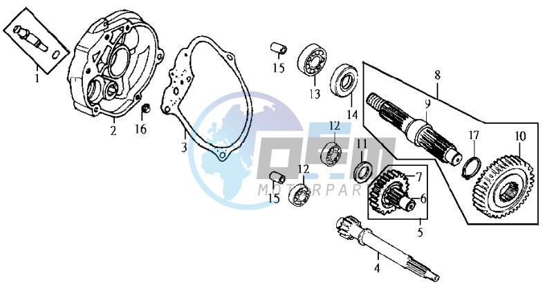 CRANKCASE - DRIVE SHAFT - CRANKCASE