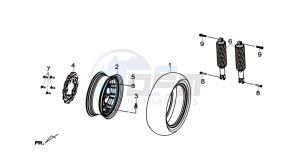 JOYMAX 250i drawing R  WHEEL ASSY - RR  CUSHION ASSY