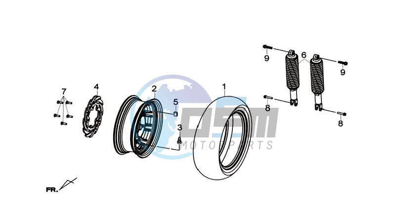 R  WHEEL ASSY - RR  CUSHION ASSY