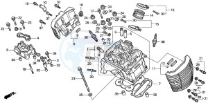 VT750C drawing CYLINDER HEAD (FRONT)