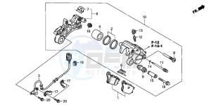 XL700V drawing REAR BRAKE CALIPER/ SPEED SENSOR