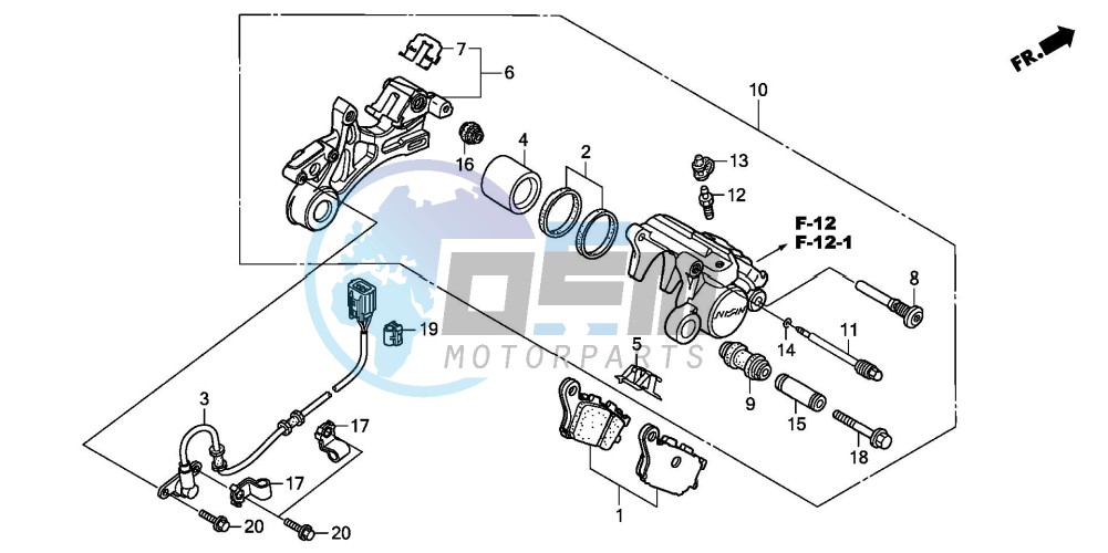 REAR BRAKE CALIPER/ SPEED SENSOR