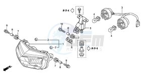 TRX300EX SPORTRAX drawing HEADLIGHT (TRX300EX'07,'08)