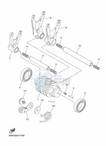 WR250F (BAKD) drawing SHIFT CAM & FORK