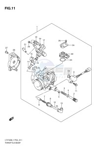 LT-F400 (P24) drawing THROTTLE BODY