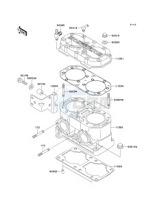 JS 800 A [800 SX-R] (A6F-A9F) A7F drawing CYLINDER HEAD_CYLINDER