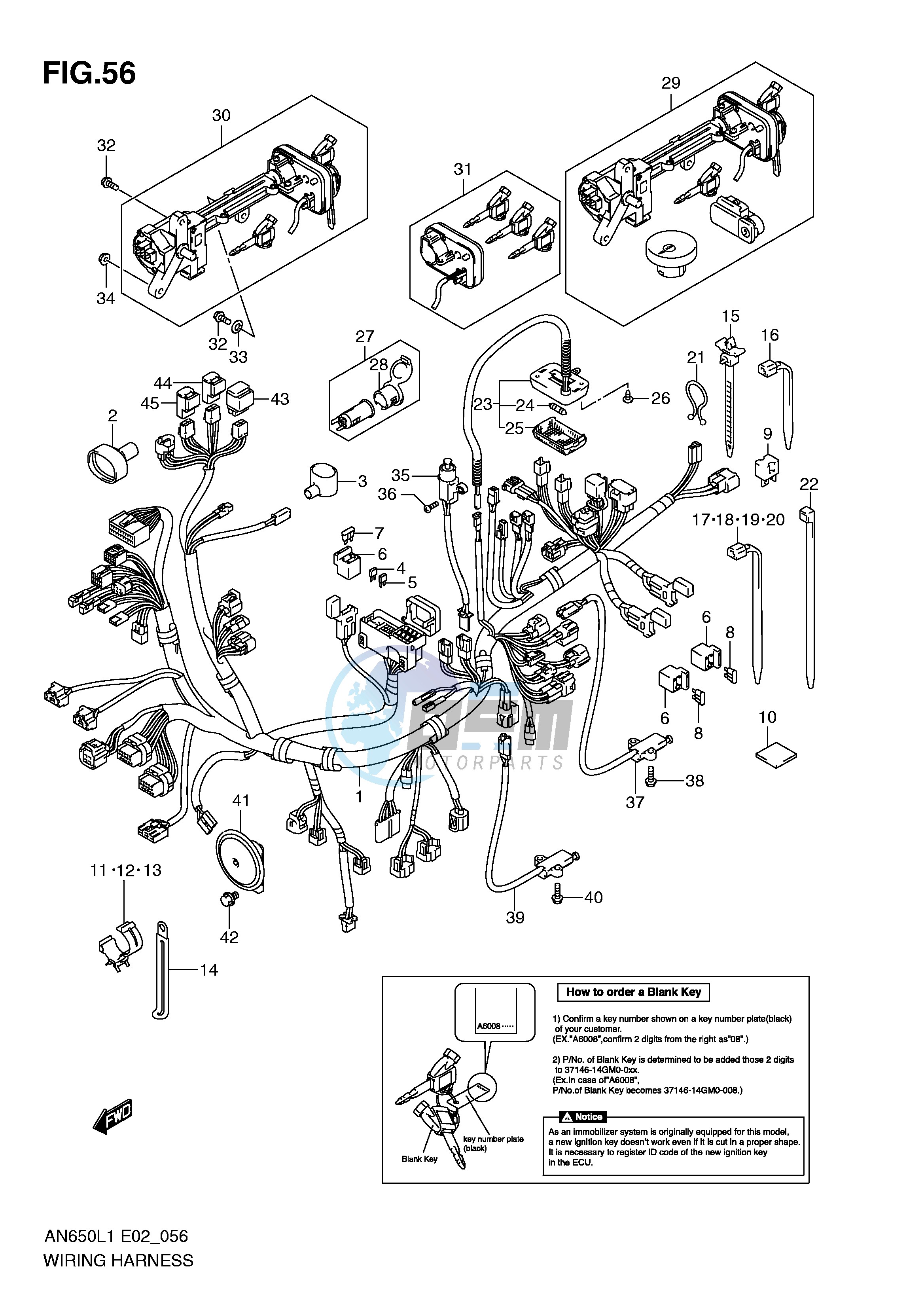 WIRING HARNESS (AN650L1 E19)