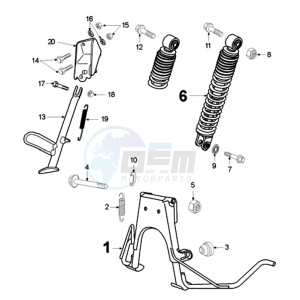 TKR N BE drawing REAR SHOCK AND STAND