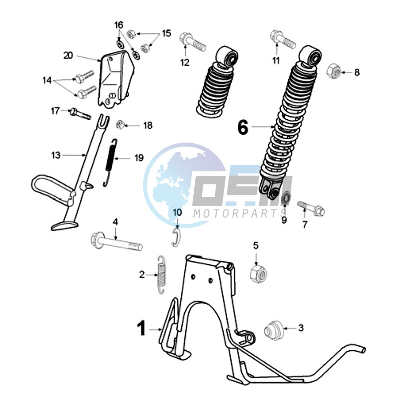 REAR SHOCK AND STAND