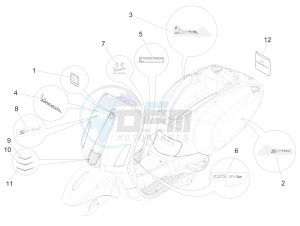 Sprint 125 4T 3V ie (APAC) (CAPH, EX, RK, TW, VT) drawing Plates - Emblems