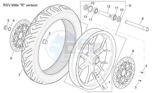 RSV 2 1000 drawing Front wheel RSV Mille "R" Version