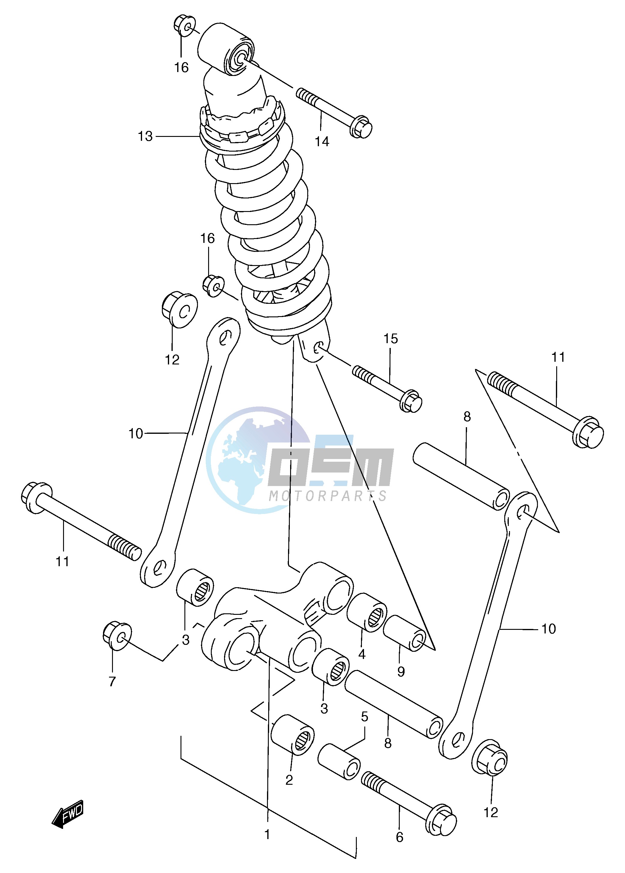 REAR CUSHION LEVER (GSF1200T V W X Y ST SV SW SX SY)