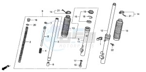 CRF80F 100 drawing FRONT FORK