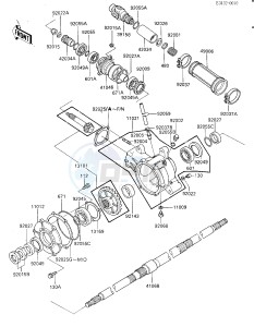 KLF 185 A [BAYOU 185] (A1-A1A) [BAYOU 185] drawing DRIVE SHAFT_FINAL GEARS_REAR AXLE -- -E_NO. 015127- -