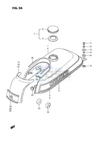 PV50 (E15) drawing FUEL TANK (MODEL X, MODEL D E43)