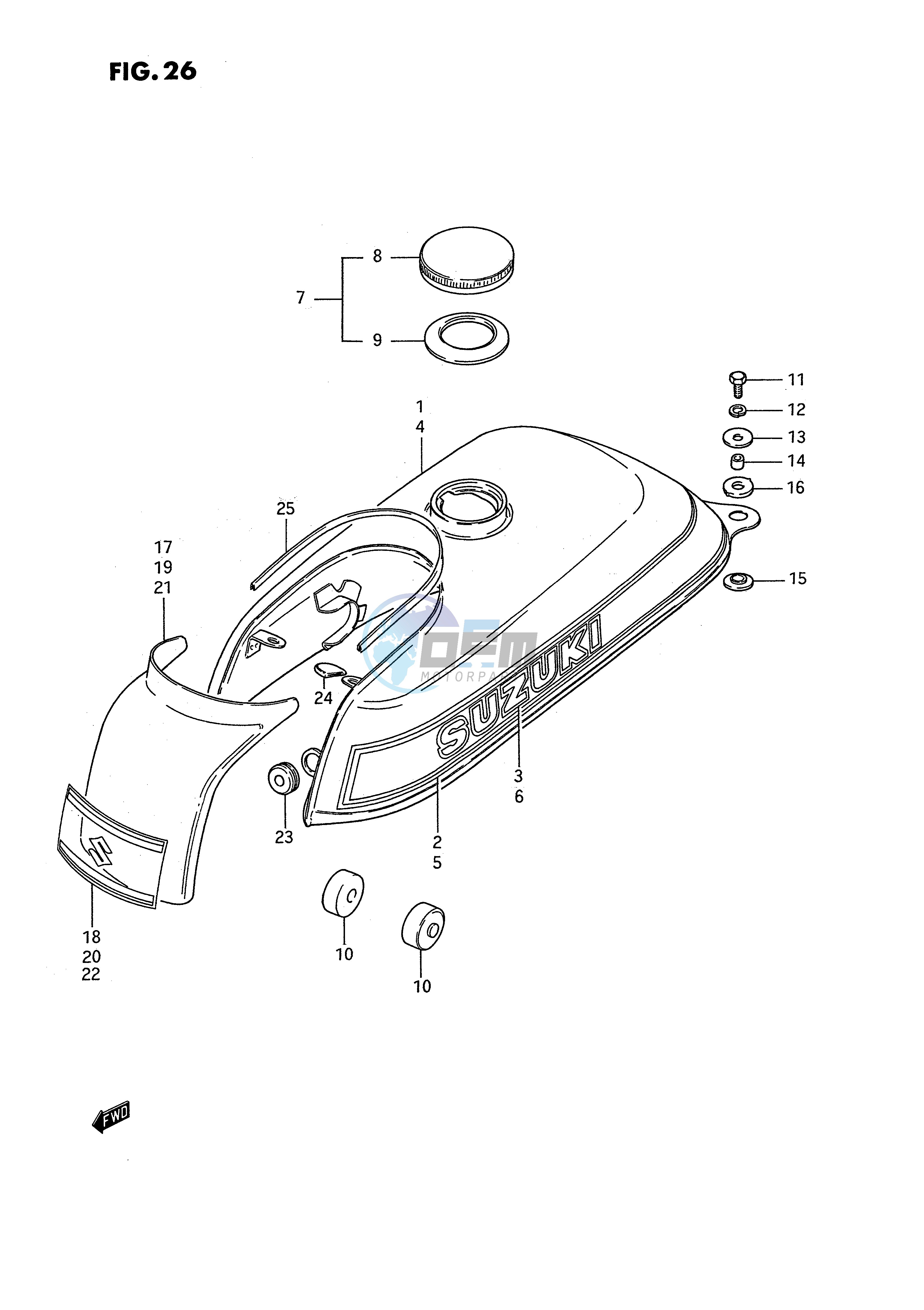 FUEL TANK (MODEL X, MODEL D E43)