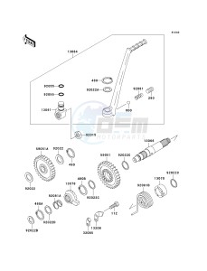 KDX 200 H [KDX200] (H6-H9) [KDX200] drawing KICKSTARTER MECHANISM