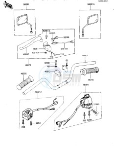 KZ 550 D [GPZ] (D1) [GPZ] drawing HANDLEBAR