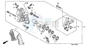 XL1000V9 F / CMF drawing FRONT BRAKE CALIPER (R.) (XL1000V)