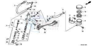 GL1800A Australia - (U) drawing REAR BRAKE MASTER CYLINDER