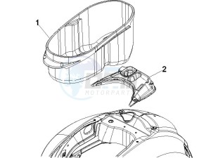 GTS 125 4T E3 drawing Helmet housing - Undersaddle