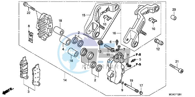 LEFT FRONT BRAKE CALIPER