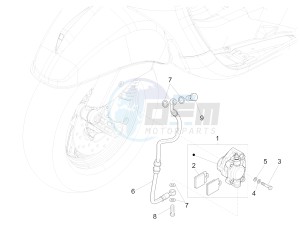 LXV 150 4T 3V IE NOABS E3 (APAC) drawing Brakes pipes - Calipers