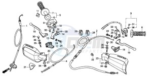 XR200R drawing HANDLE LEVER/SWITCH/ CABLE