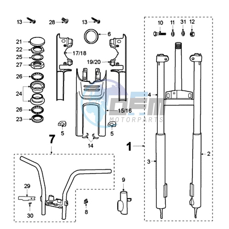 FRONT FORK / STEERINGHEAD