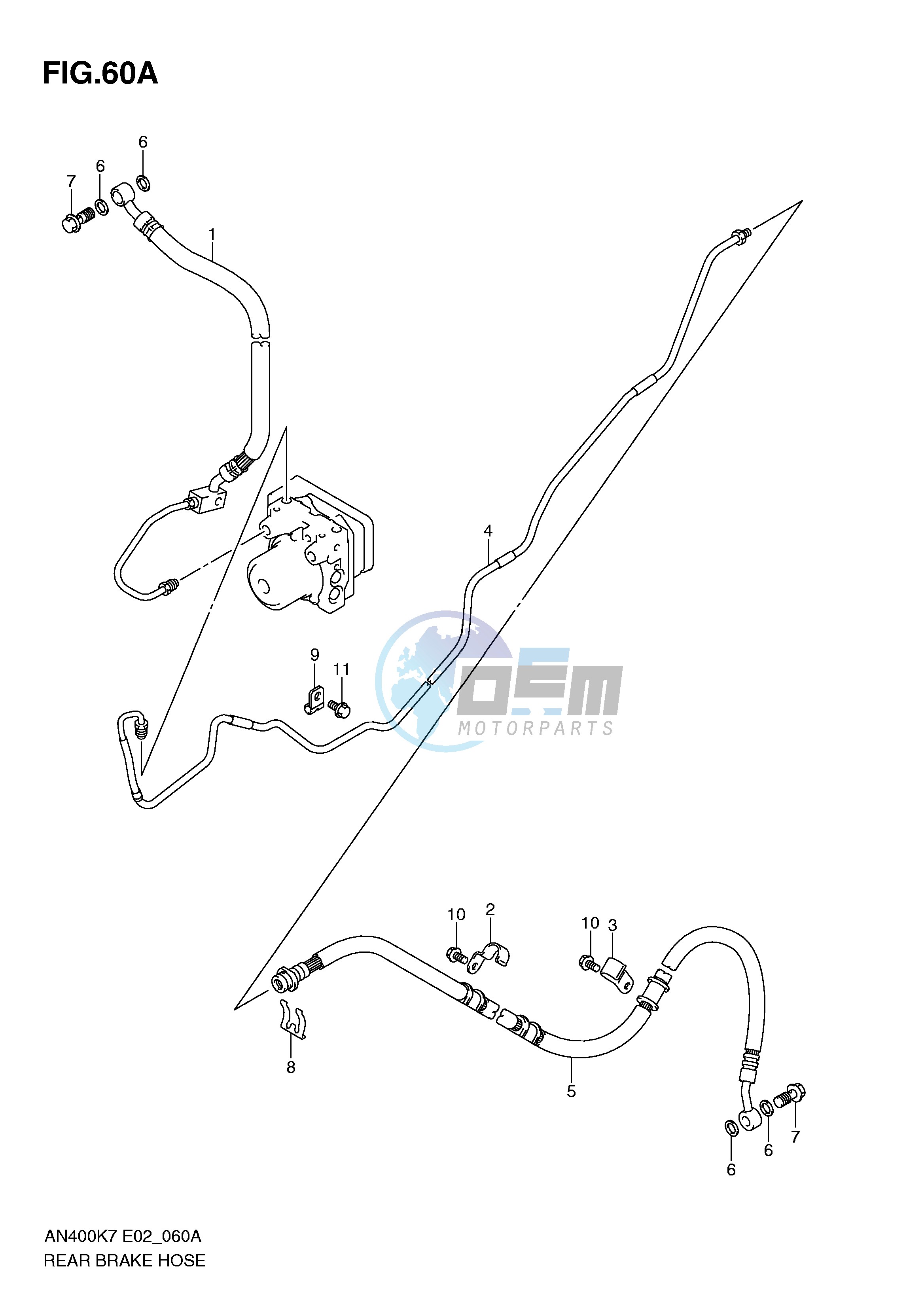 REAR BRAKE HOSE(AN400AK9 ZAK9 AL0 ZAL0)