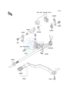 KLF250 KLF250A8F EU GB drawing Gear Change Mechanism