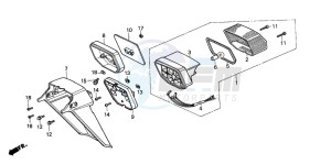 SH50D drawing TAILLIGHT/REAR FENDER (H)