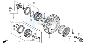 TRX350TE FOURTRAX ES drawing FRONT WHEEL