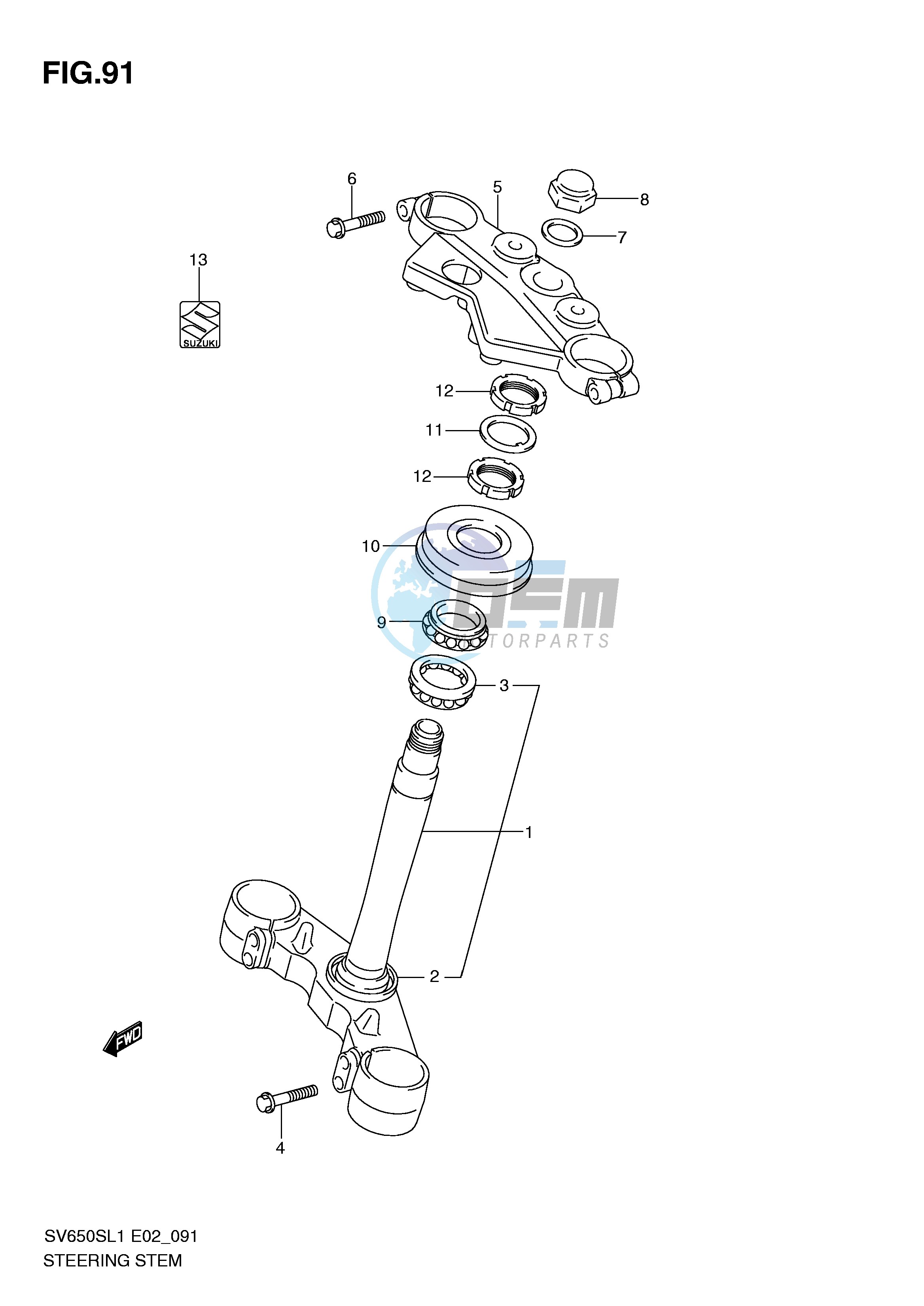 STEERING STEM (SV650SAL1 E24)